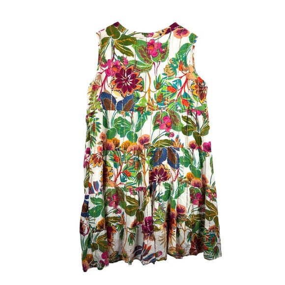 Me 2 Magic Mini tiered floral colorful vibrant mini dress sz L - Picture 4 of 9